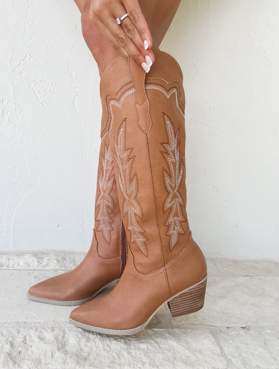 Cowboy Boots Boots Femme Camel Daim Jo Ghost Suede Western In Camel