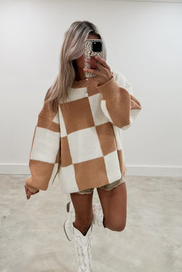 Veronica Oversized Checkered Sweater (FINAL SALE)