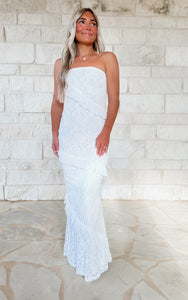 Ready For You White Lace Maxi