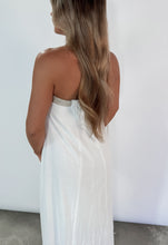Load image into Gallery viewer, Sunset Steps White Strapless Button Front Maxi Dress