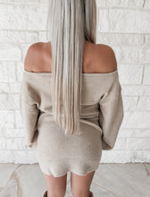 Load image into Gallery viewer, Time On My Hands Boat Neck Sweater Dress - Tan (FINAL SALE)