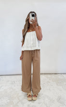 Load image into Gallery viewer, Soft Smiles Terry Knit Wide Leg Drawstring Pants - Coconut