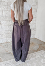 Load image into Gallery viewer, Here We Go Balloon Shaped Washed Terry Pants - Charcoal