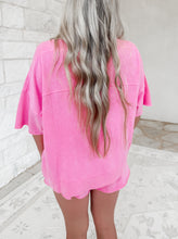 Load image into Gallery viewer, Grow Your Own Way Mineral Washed Knit Casual Top &amp; Short Set - Pink