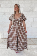 Load image into Gallery viewer, Can’t Wait To See Plaid Tie Front Midi Dress