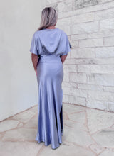 Load image into Gallery viewer, Classy Date Ice Lavender Satin Maxi