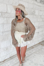 Load image into Gallery viewer, Boat Days Crochet Top - Taupe