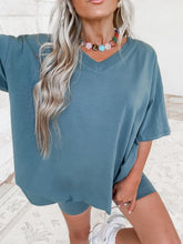 Load image into Gallery viewer, Homebody Era Round Neck Hi-Low Top &amp; Biker Short Set - ash Jade