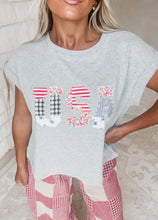 Load image into Gallery viewer, USA Floral Patchwork Front Top