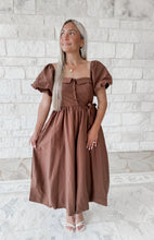 Load image into Gallery viewer, Apple Picking Button Front Puff Sleeve Midi Dress - Hazel