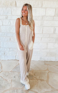 Jordan Thermal Waffle Jumpsuit - oatmeal