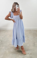 Load image into Gallery viewer, Lucy Baby Blue Boho Midi Dress