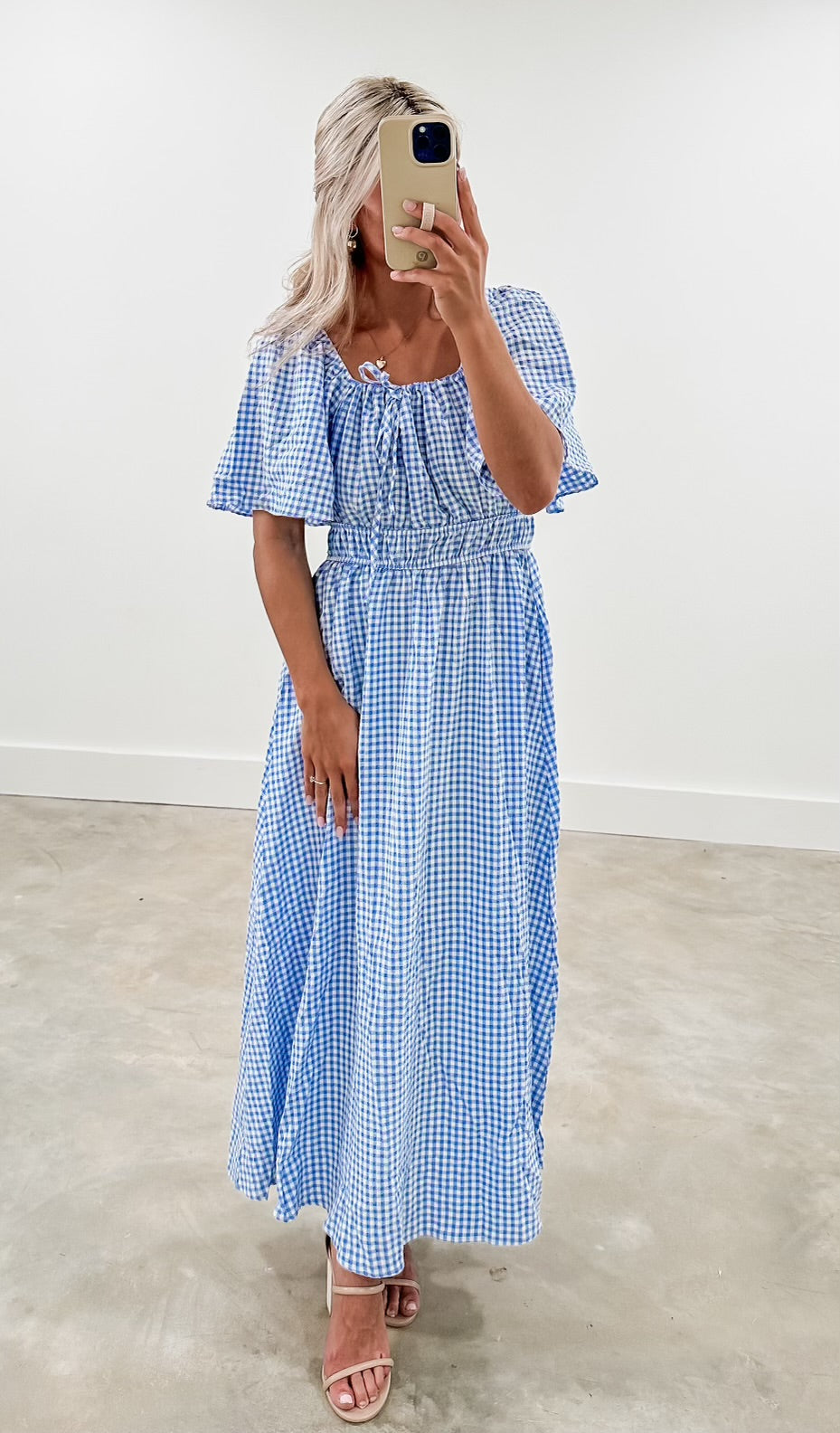 Yours Truly Gingham Midi Dress (FINAL SALE)