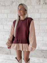 Load image into Gallery viewer, Always Give Thanks Floral Side Ribbon Knitted Top (FINAL SALE)
