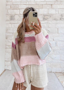 It Girl Pink Chunky Sweater