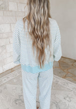 Load image into Gallery viewer, Coastal Mock Neck Striped Sweatshirt &amp; Mid Rise Striped Pant Set