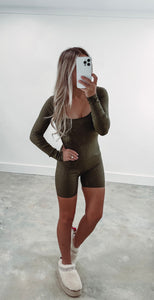 With The Trends Olive Romper