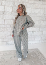Load image into Gallery viewer, Easy Living Striped Brush Knit Loose Fit Top &amp; Wide Leg Pants Set