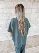 Load image into Gallery viewer, Departure Lounge Scuba Curved Hem Top &amp; Pants Set - Ash Jade