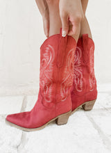 Load image into Gallery viewer, Orren Raspberry Suede Western Boots