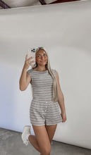 Load image into Gallery viewer, Sit &amp; Chill Boat Neck Striped Top &amp; Low Waist Short Set