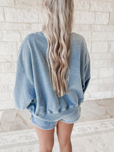 Load image into Gallery viewer, The Way Back Home French Terry Sweatshirt + Short Set - Denim Blue