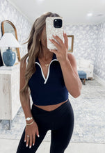 Load image into Gallery viewer, Back On The Move Collared Tank - Navy
