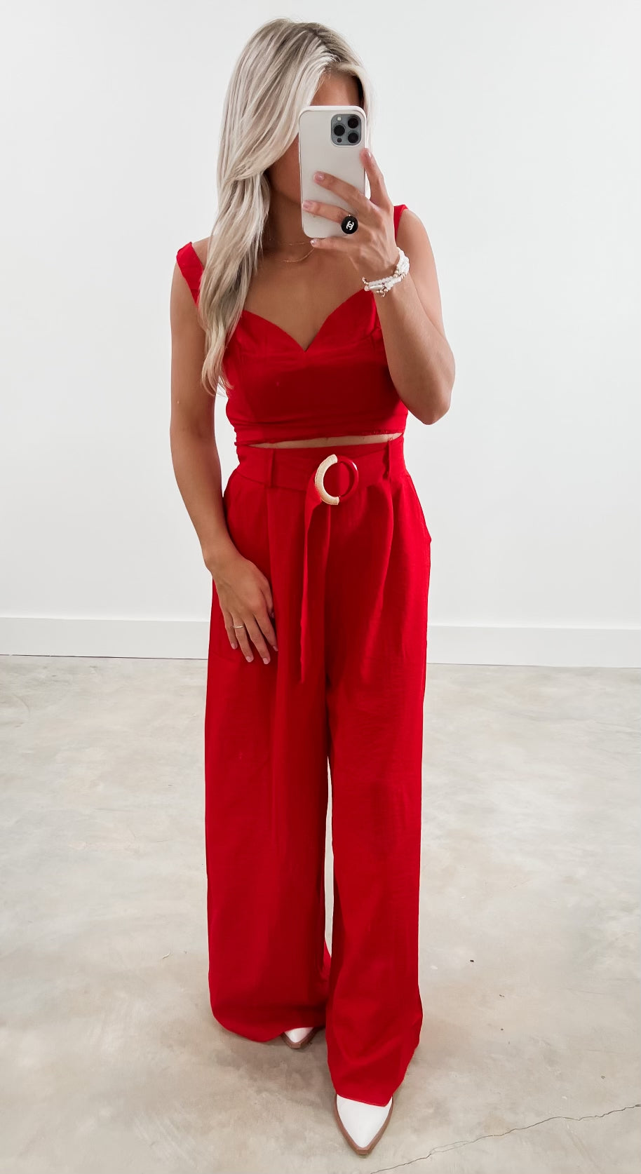 When In Greece Red Pant Set