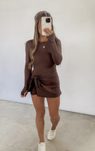 Load image into Gallery viewer, Don’t Doubt Me Long Sleeve Wrap Dress - Chocolate