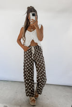 Load image into Gallery viewer, Camden Washed Polka Dot Drawstring Waist Barrel Leg Pants