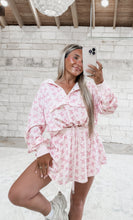 Load image into Gallery viewer, Come On Barbie Bow Floral Waffle Pullover &amp; Skort Set - Light Pink