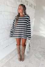 Load image into Gallery viewer, All In The Lines Oversized Striped Long Sleeve Tee - Navy / Olive