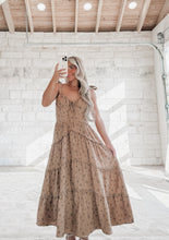 Load image into Gallery viewer, Turning The Page Rose Print Ruffled Midi Dress