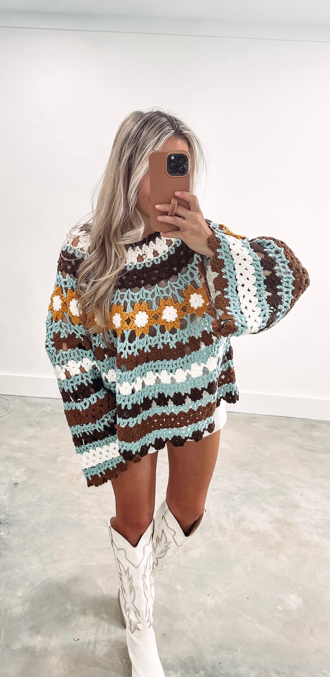 Made For You Hand Knit Crochet Sweater