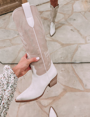 Casey Beige Western Boots