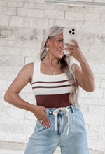Load image into Gallery viewer, The Better Way Colorblock Stripe Tank Top - Cream/Brown