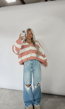 Load image into Gallery viewer, Keep Your Composure Striped Button Cardigan - Mauve/Ivory