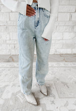 Load image into Gallery viewer, Handled It Gracefully Colorblock Barrel Denim Pants - Lt. Blue