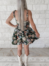 Load image into Gallery viewer, Skipping Through Floral Jacquard Tapestry Romper