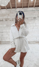 Load image into Gallery viewer, Just Between Us Half Zip Elastic Waistband Oatmeal Romper