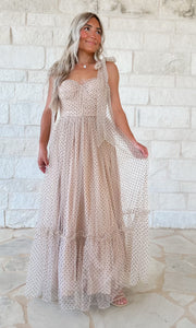 The Best Moment Polka Dot Tiered Midi