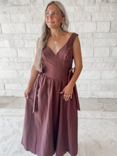 Load image into Gallery viewer, Pretty Little Thing Bow Detail Midi Dress - Brown