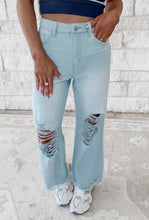 Load image into Gallery viewer, Push The Limit Wide Straight Jeans - Blue Fog