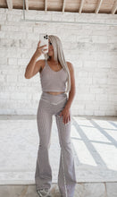 Load image into Gallery viewer, Kimberly Gingham Tank &amp; Crossover Yoga Pant Set - Brown