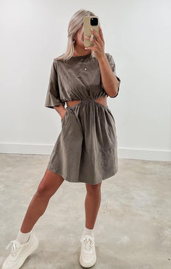 Gabby Mineral Wash Cutout Dress (S-L)