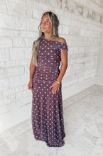 Load image into Gallery viewer, Last One Dancing One Shoulder Body Hugging Polka Dot Maxi Dress