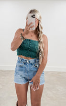 Load image into Gallery viewer, Nothing To Prove Smocked Cropped Cami Top - Pine Green
