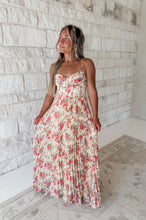 Load image into Gallery viewer, Check The Forecast Floral Pattern Strappy Fit and Flare Pleated  Dress