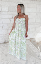 Load image into Gallery viewer, My Dream Wallpaper Inspired Floral Smocked Maxi Dress - Matcha Cream