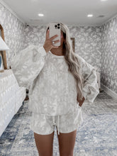 Load image into Gallery viewer, Silent Nights Relaxed Camo Lounge Pullover &amp; Sweat Short Set